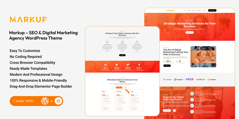 Markup – WordPress-Theme für SEO- und Digitalmarketing-Agenturen - Eigenschaften Bild 1