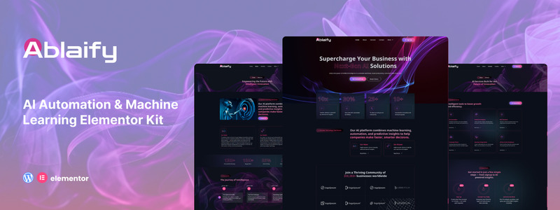 Ablaify – Kit di modelli Elementor per l'automazione dell'intelligenza artificiale e l'apprendimento automatico - Caratteristiche Immagine 1