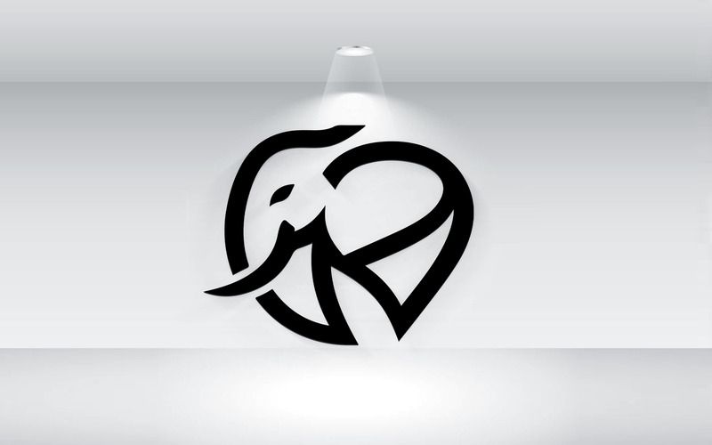 Elephant Logo Outline Vector Illustration Template - Features Image 1