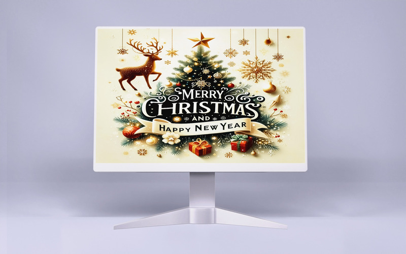 Illustrationsvorlage für frohe Weihnachten und ein glückliches neues Jahr - Eigenschaften Bild 1