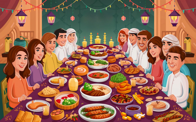 Ramadan święto Eid Al Fitr wektor ilustracji - Obraz funkcji 1