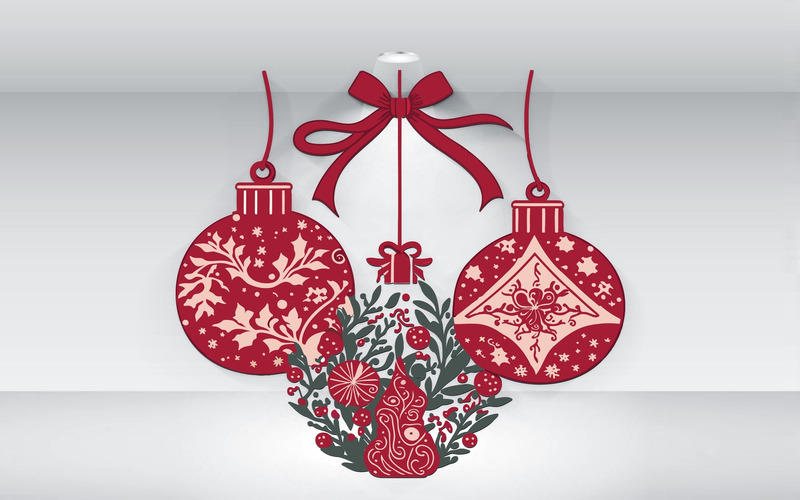 Christmas Ornament Balls Vector Illustration - Features Image 1