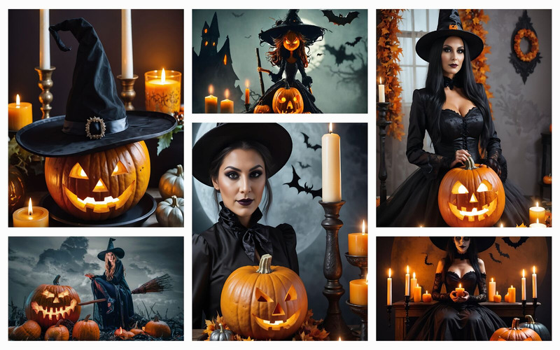 Raccolta di 13 modelli di illustrazione di sfondo di immagini di Halloween di alta qualità - Caratteristiche Immagine 1