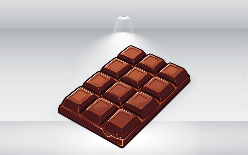 Chocolate Bar On White Background Vector Template - Features Image 1
