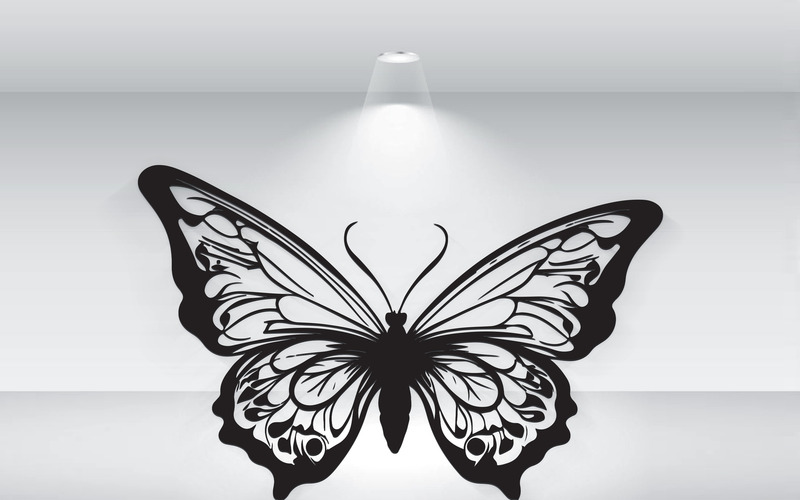 Black Butterfly Silhouette Logo Template Illustration Vector - Features Image 1