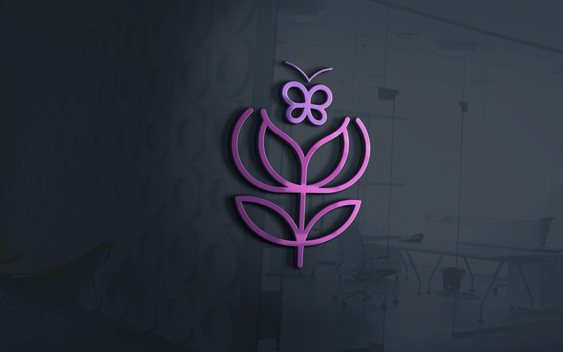 Magasin de fleurs simple avec modèle de logo papillon - Caractéristiques de l’image 1