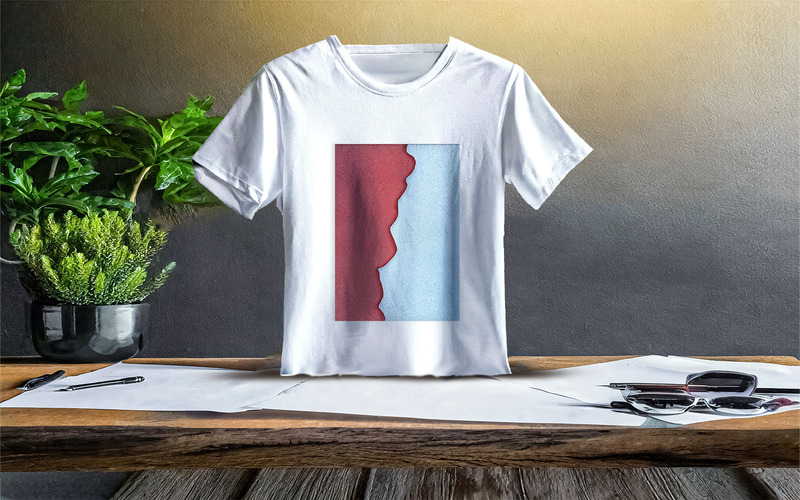 White T-Shirt Mockup Template PSD File Smart Object Layered - Features Image 1