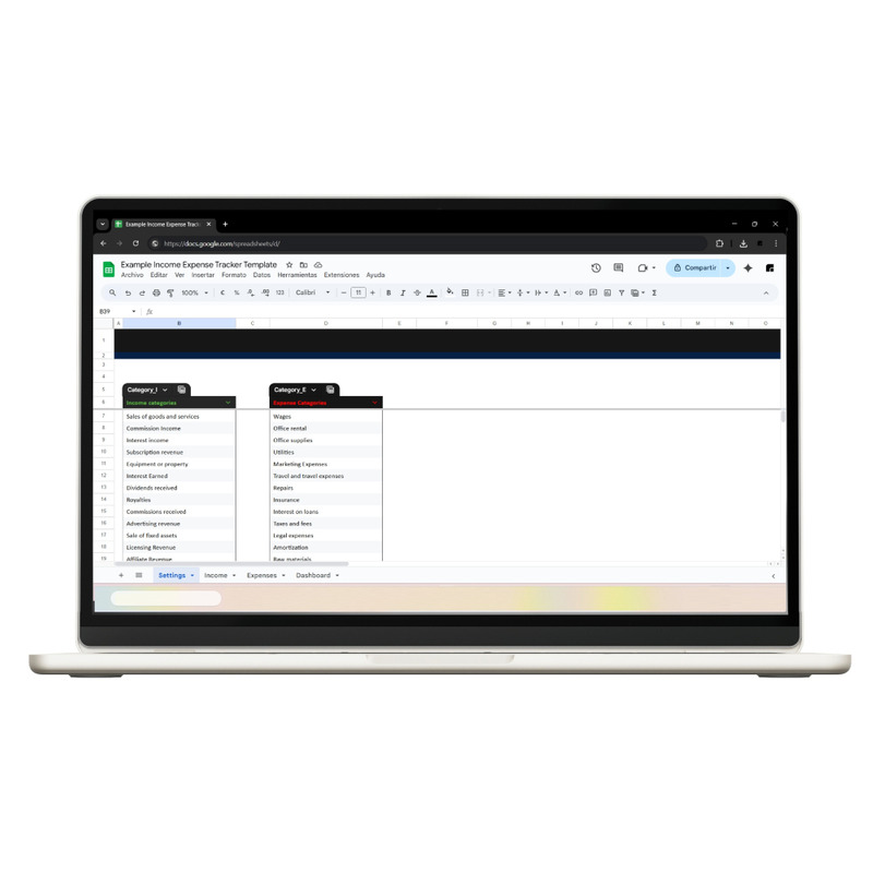 Modello di monitoraggio delle entrate e delle uscite per Google Fogli di calcolo - Caratteristiche Immagine 4