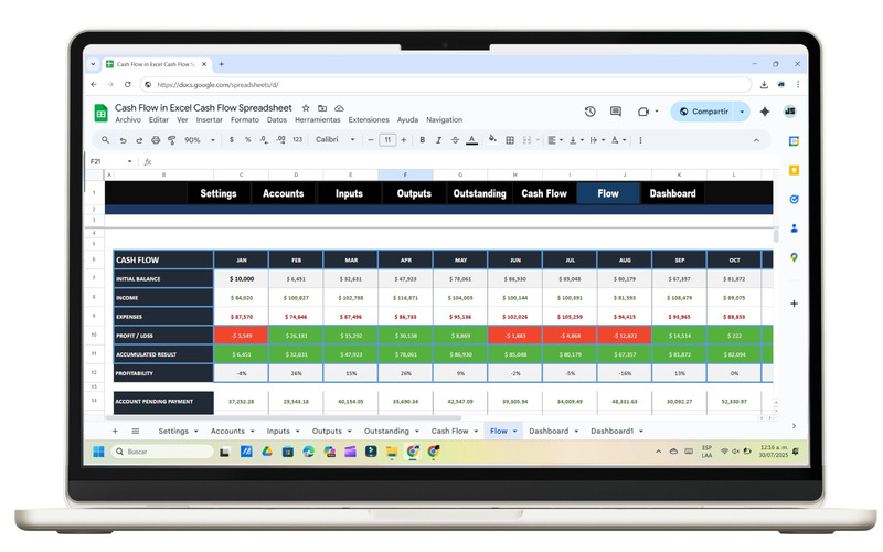 Cash Flow in Excel | Ultimate Cash Flow Spreadsheet - Features Image 5