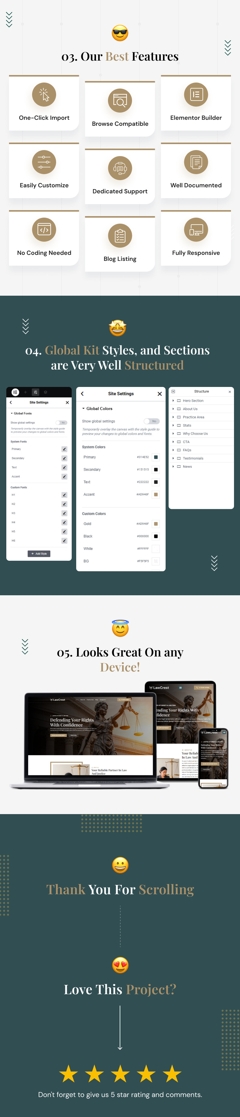 LawCrest - Law Firm And Legal Services Elementor Template Kit - Features Image 2