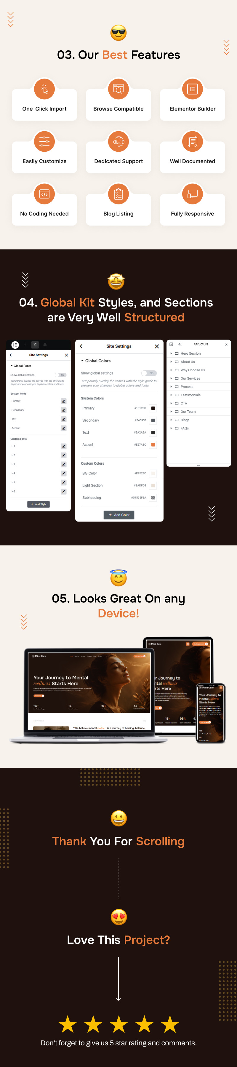 Mind Care – Набор шаблонов Elementor для оформления кабинета психолога и терапии. - Features Image 2