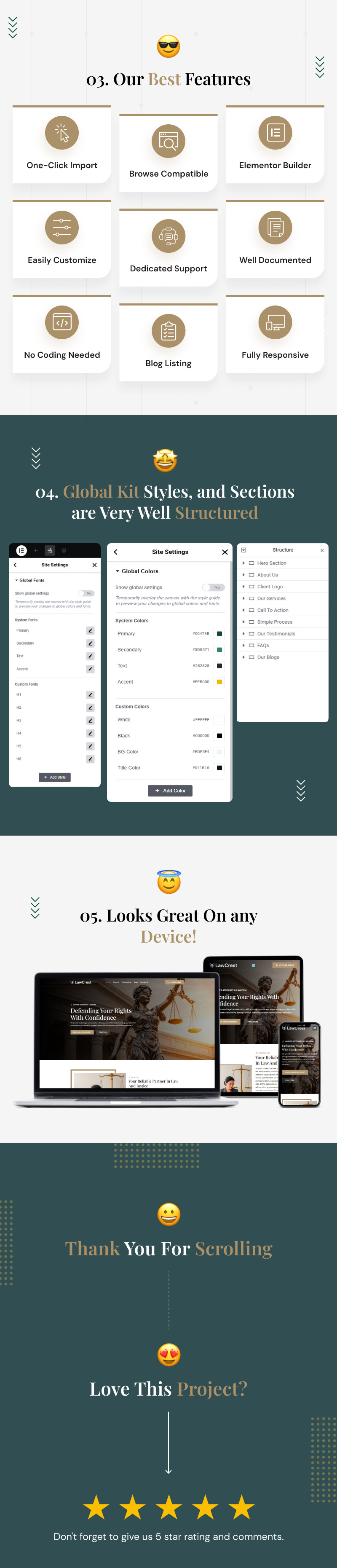 LawCrest - Law Firm & Legal Services Elementor Template Kit - Features Image 2