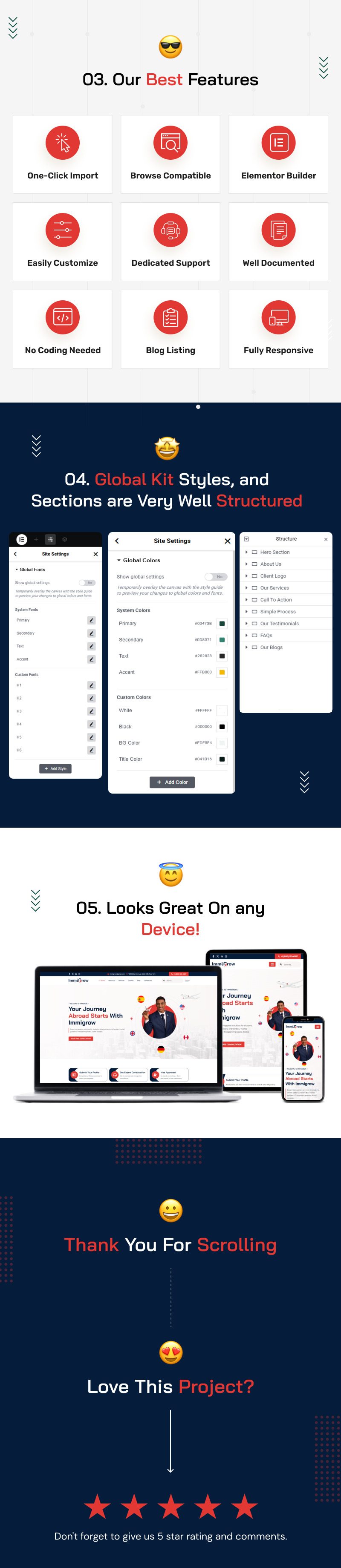 Immigrow – Immigration And Visa Consulting Elementor Template Kit - Features Image 2