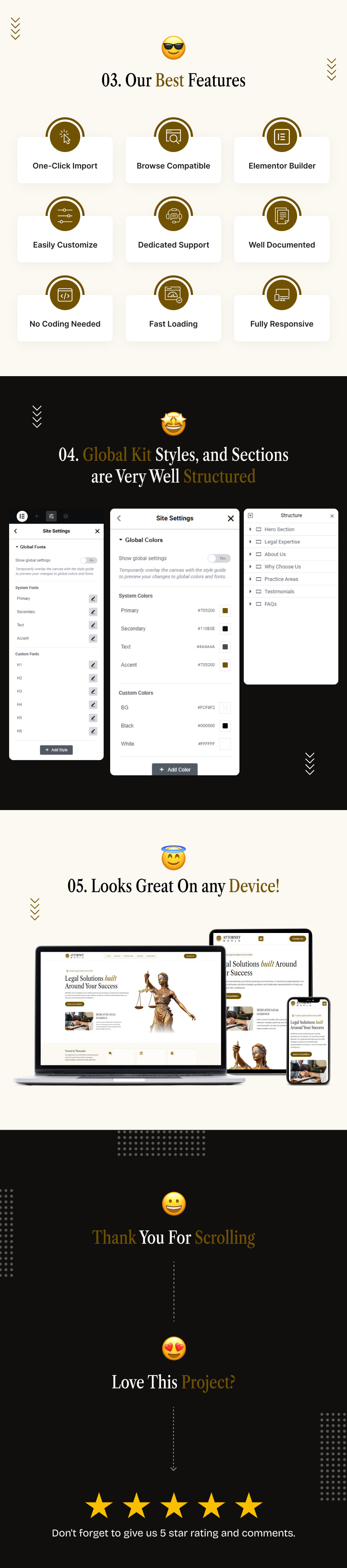 Attorney World – Набор шаблонов Elementor для юристов и юридических фирм - Features Image 2