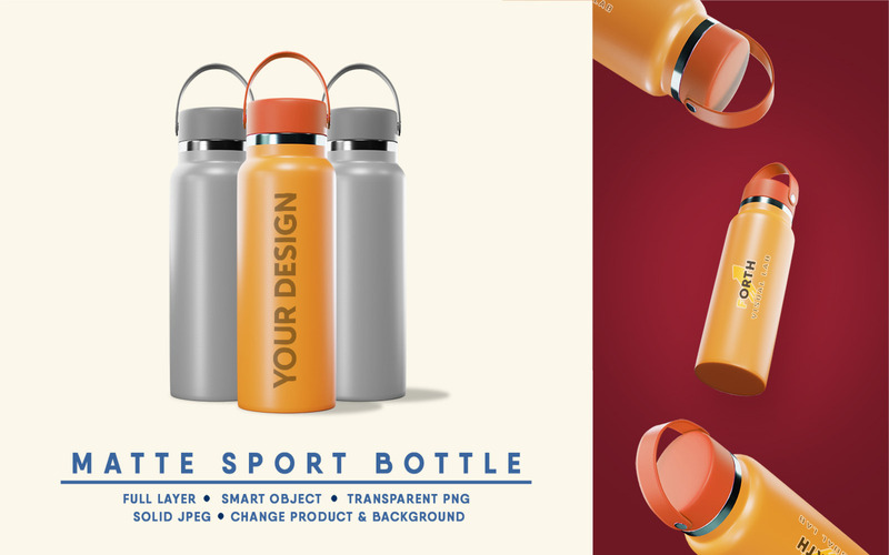 Matte Bottle Sport Mockup I Easy Editable - Features Image 1