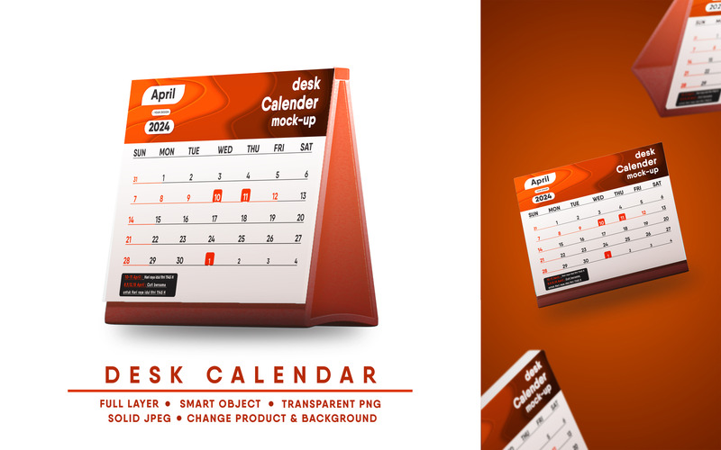 Desk Calendar Mockup I Easy Editable - Features Image 1