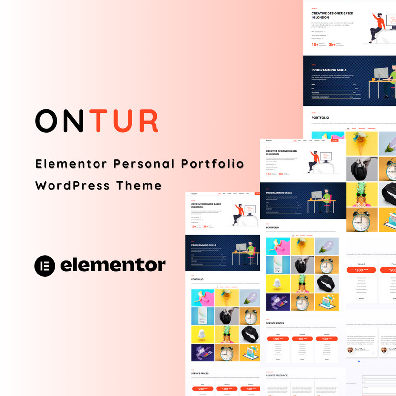 Ontur - Personal Portfolio One Page WordPress Theme - Features Image 1
