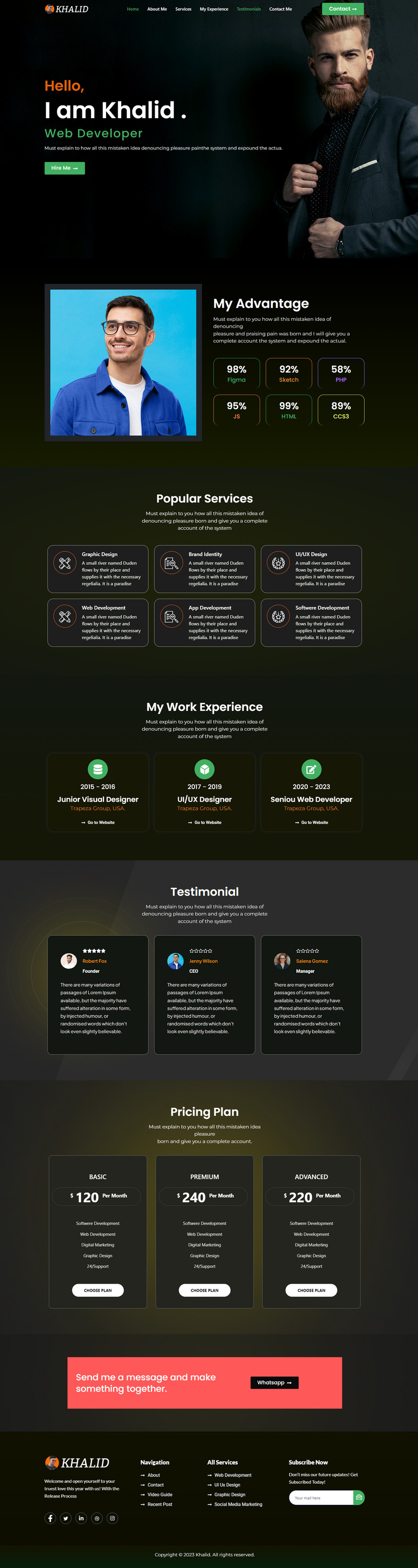 Khalid - One Page Portfolio WordPress Theme - Features Image 1