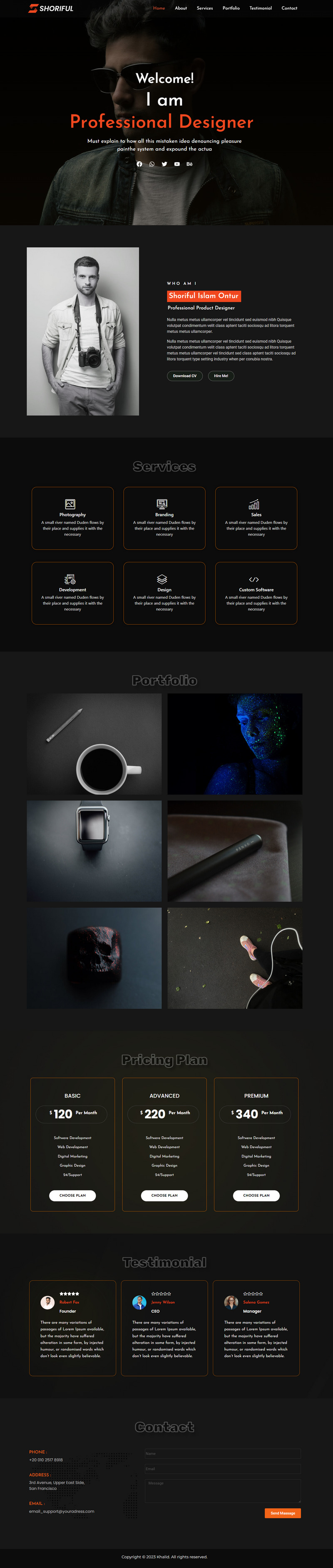 Shoriful - Designer Portfolio WordPress Theme One Page - Features Image 2
