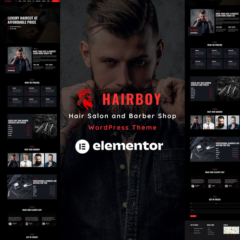 Hairboy - Hair Salon and Barber Shop WordPress Theme One Page - Features Image 1
