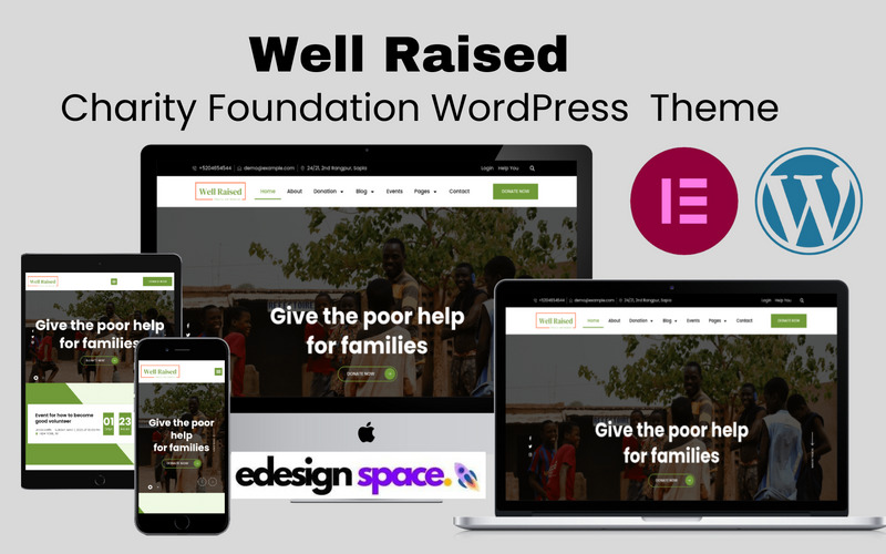 Well Raised  - Charity Foundation and Donation WordPress  Theme - Features Image 1