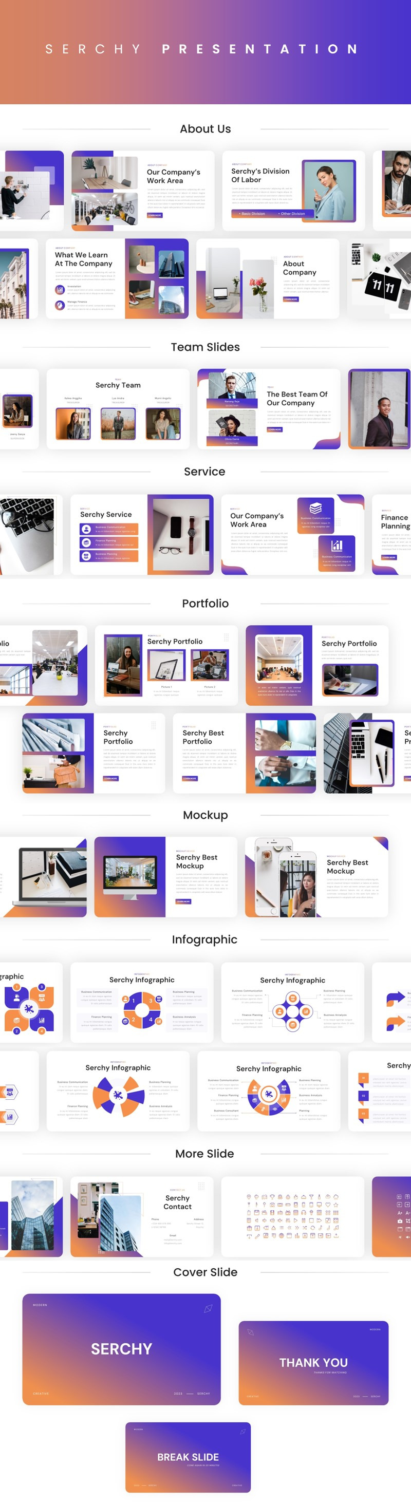 Serchy - Plantilla de diapositivas de Google para empresas - Características Imagen 1