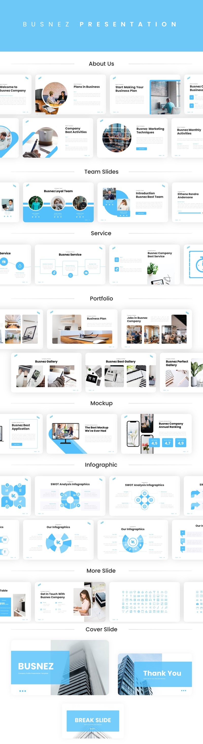 Busnez – Modello di keynote del profilo aziendale - Caratteristiche Immagine 1