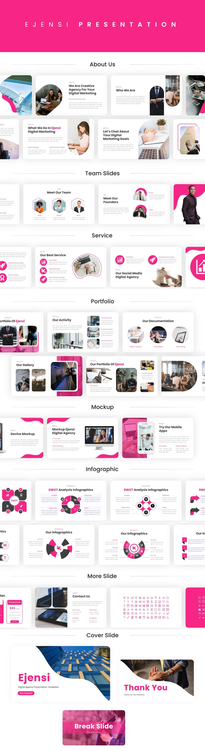 Ejensi – Шаблон PowerPoint для цифрового агентства - Features Image 1
