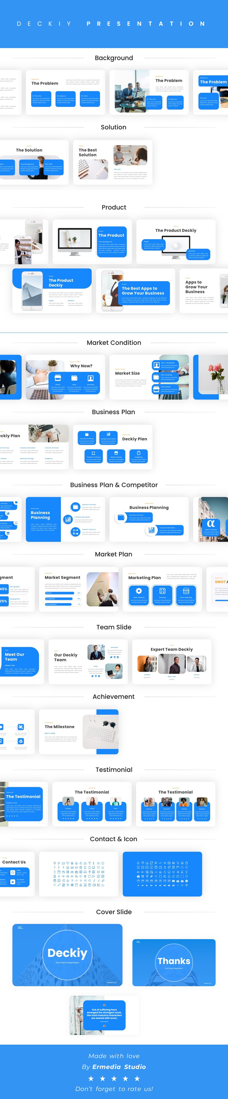 Deckiy – Multipurpose Pitch Deck Google Slides Template - Features Image 1