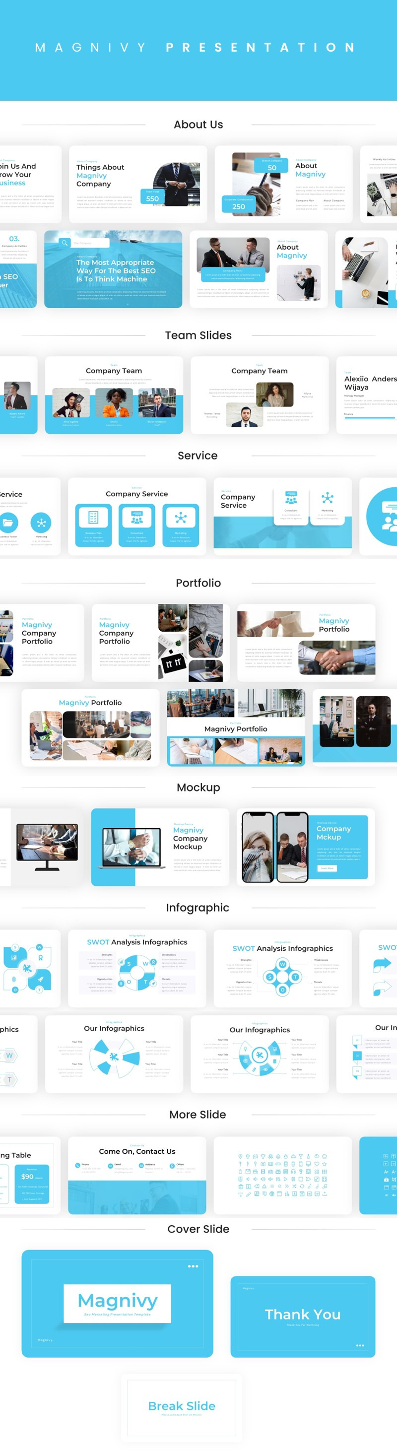 Magnivy - Modello di presentazioni Google per marketing SEO - Caratteristiche Immagine 1