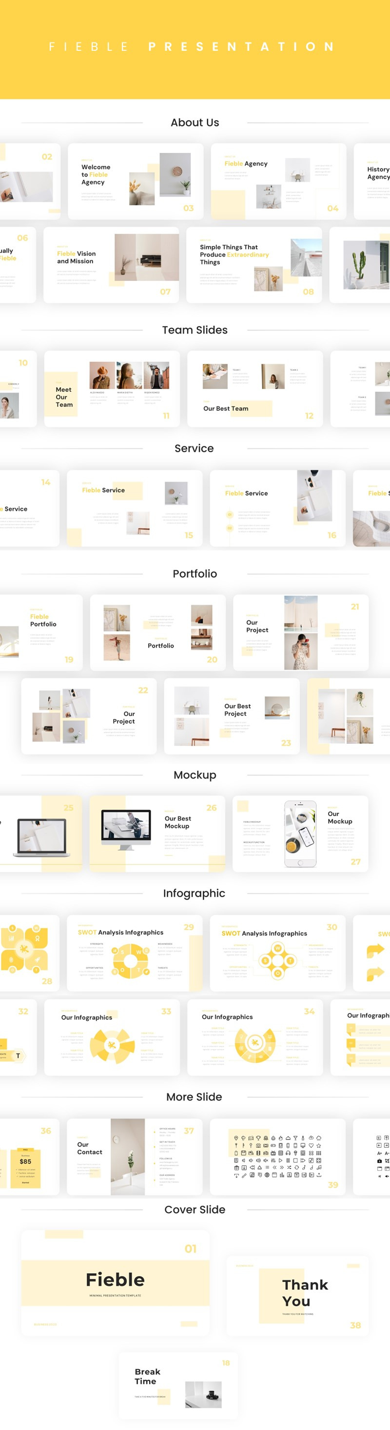 Fieble - Modello minimo di Presentazioni Google - Caratteristiche Immagine 1