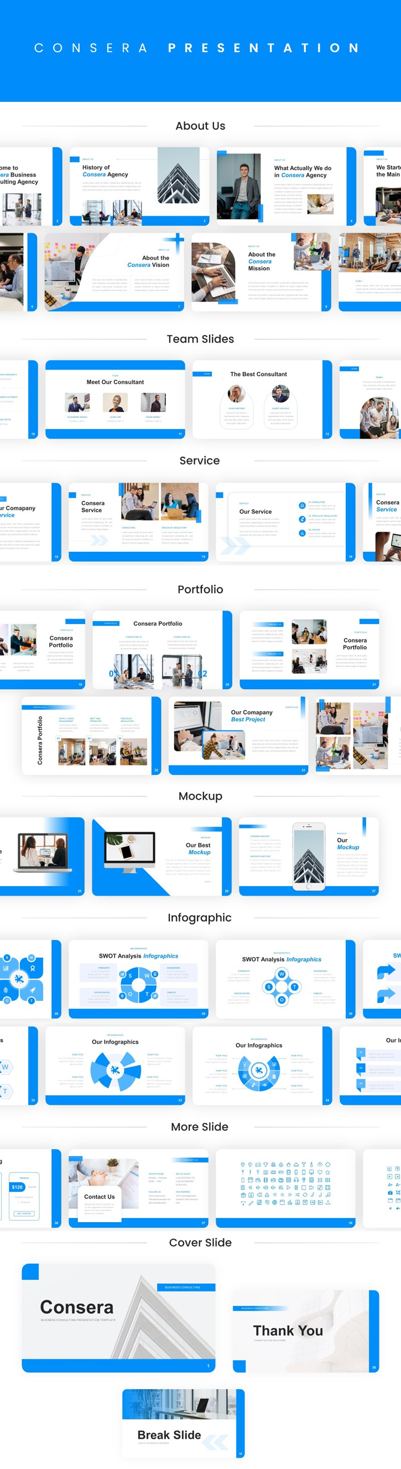 Consera: modello PowerPoint per consulenza aziendale - Caratteristiche Immagine 1