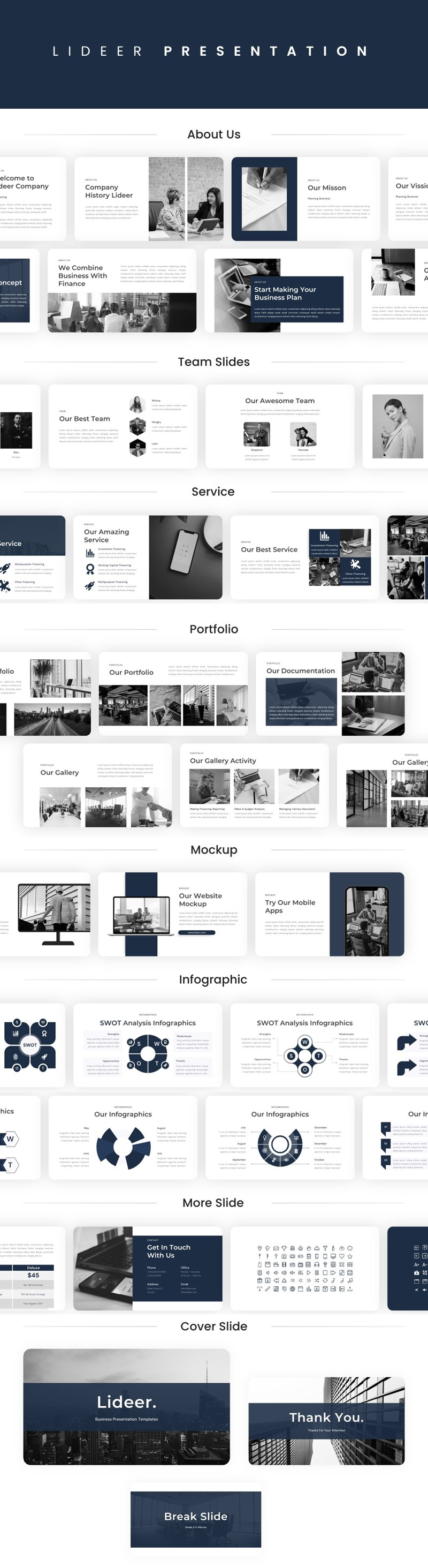 Lideer - Modello di presentazioni Google per agenzia commerciale - Caratteristiche Immagine 1