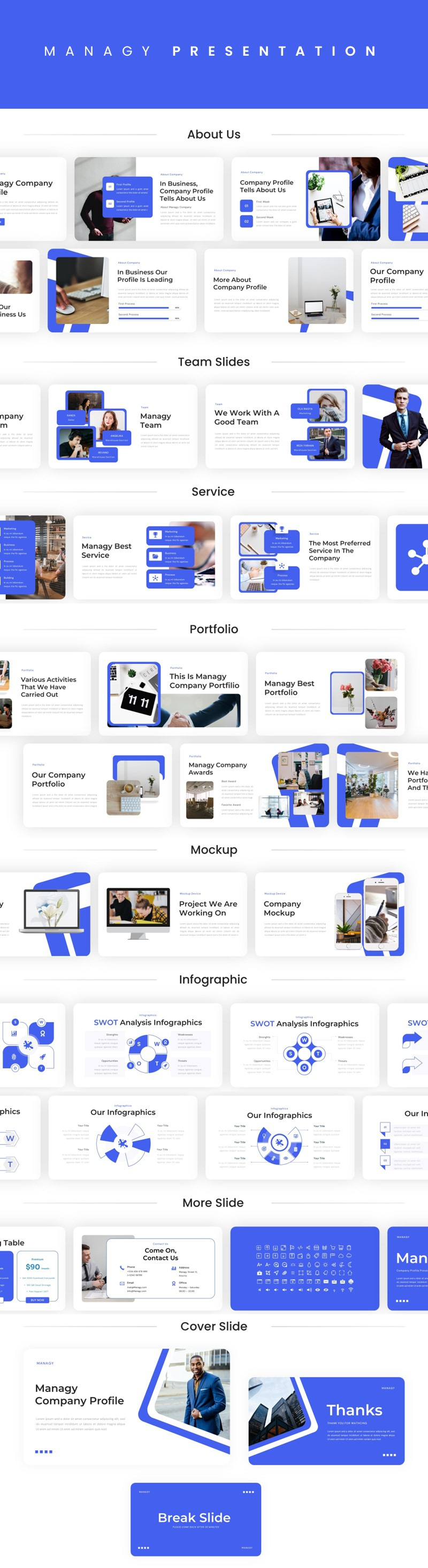 Managy - Šablona Prezentací Google profilu společnosti - Features Image 1