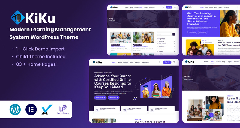 KiKuLMS – Modern Öğrenme Yönetim Sistemi WordPress Teması - Features Image 1