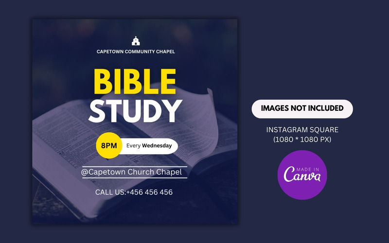 Church Bible Study Design Template Card - Features Image 1