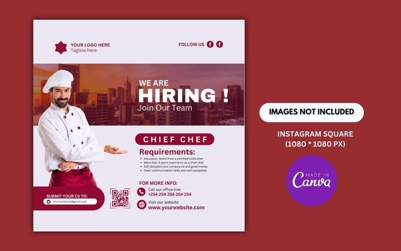 We Are Hiring Canva Design Template Post - Features Image 1