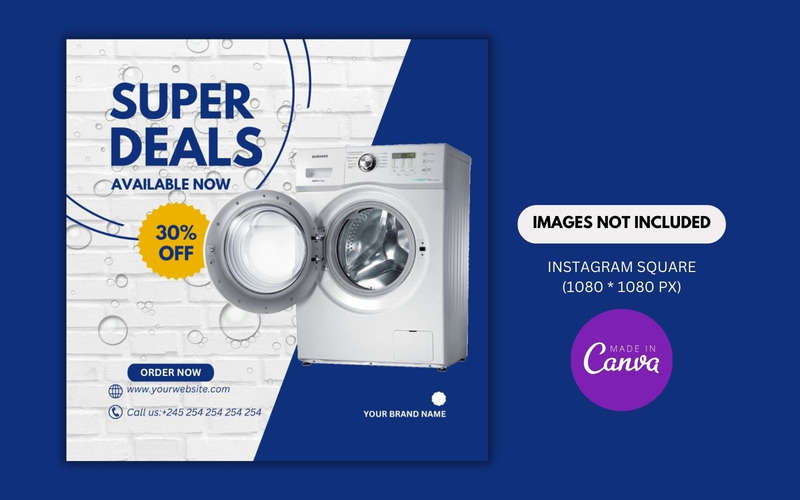 Modèle de conception de vente à prix réduit pour machine à laver - Caractéristiques de l’image 1