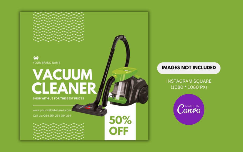 Modèle de conception Canva de vente à prix réduit pour aspirateur - Caractéristiques de l’image 1