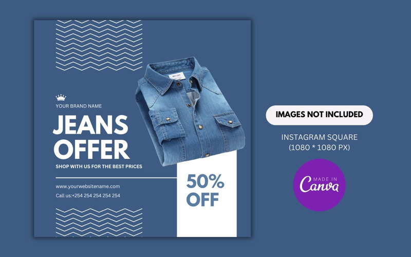 Jeans Discounted Offer Sale Design Template - Features Image 1