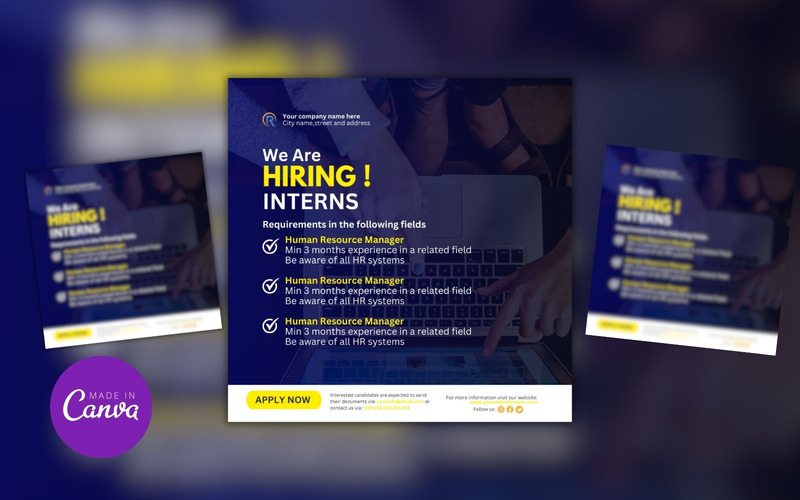 Free Hiring Of Interns Canva Design Template - Features Image 1