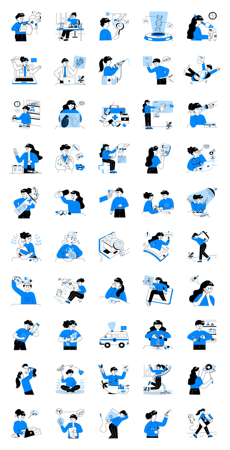 Illustrazione piatta medica e sanitaria - Caratteristiche Immagine 1