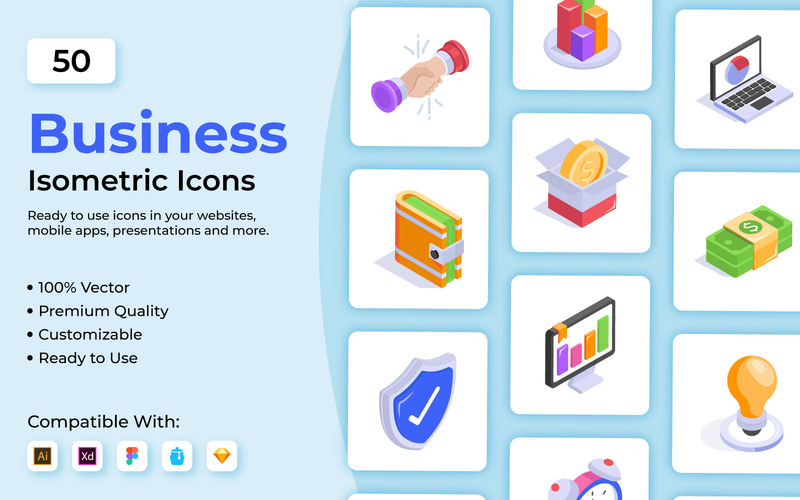 Business isometriska vektor ikoner - Features Image 1
