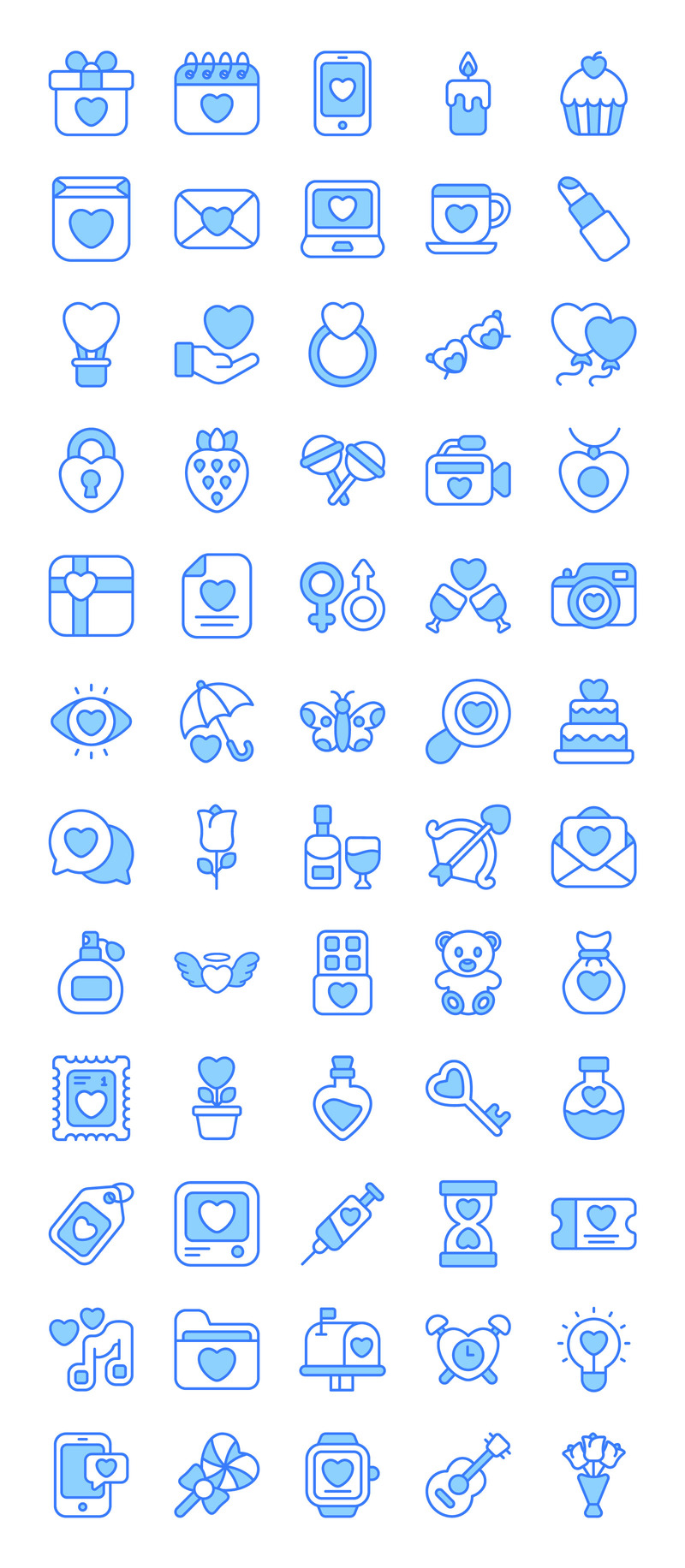 День Святого Валентина Плоские Векторные Иконки - Features Image 5