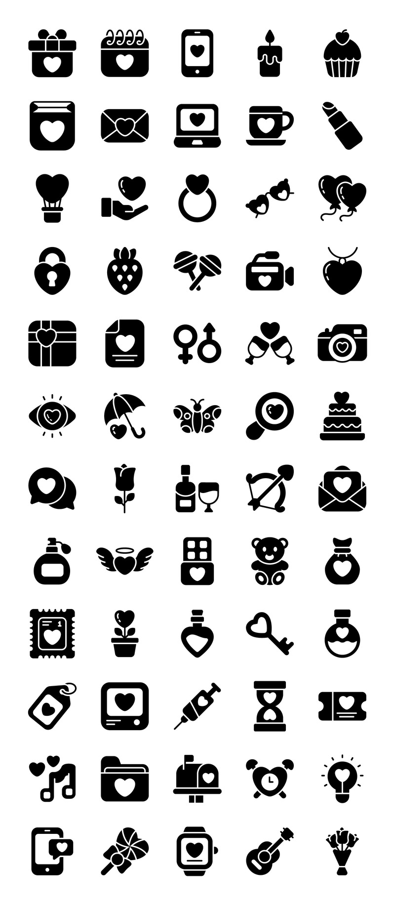 День Святого Валентина Плоские Векторные Иконки - Features Image 2