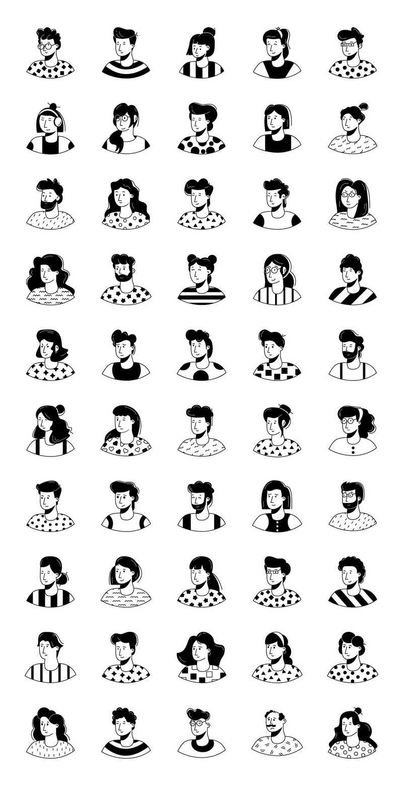 50 Avatar flat vector icons - Features Image 4