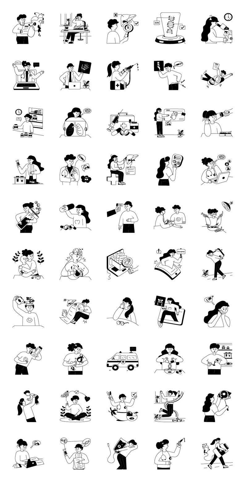 Illustrazione piatta medica e sanitaria - Caratteristiche Immagine 2