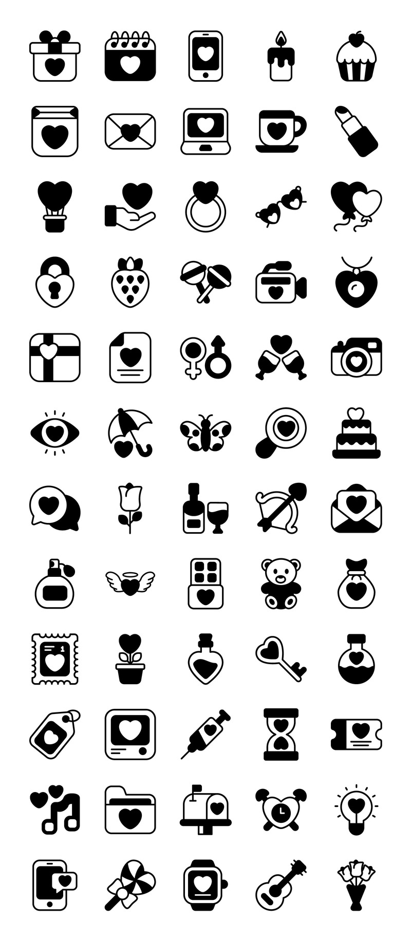 День Святого Валентина Плоские Векторные Иконки - Features Image 3