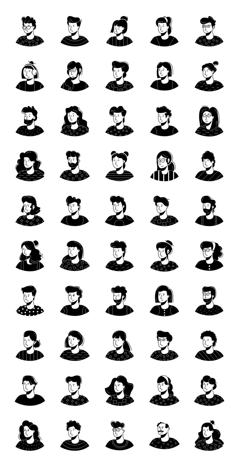 50 Avatar flat vector icons - Features Image 3