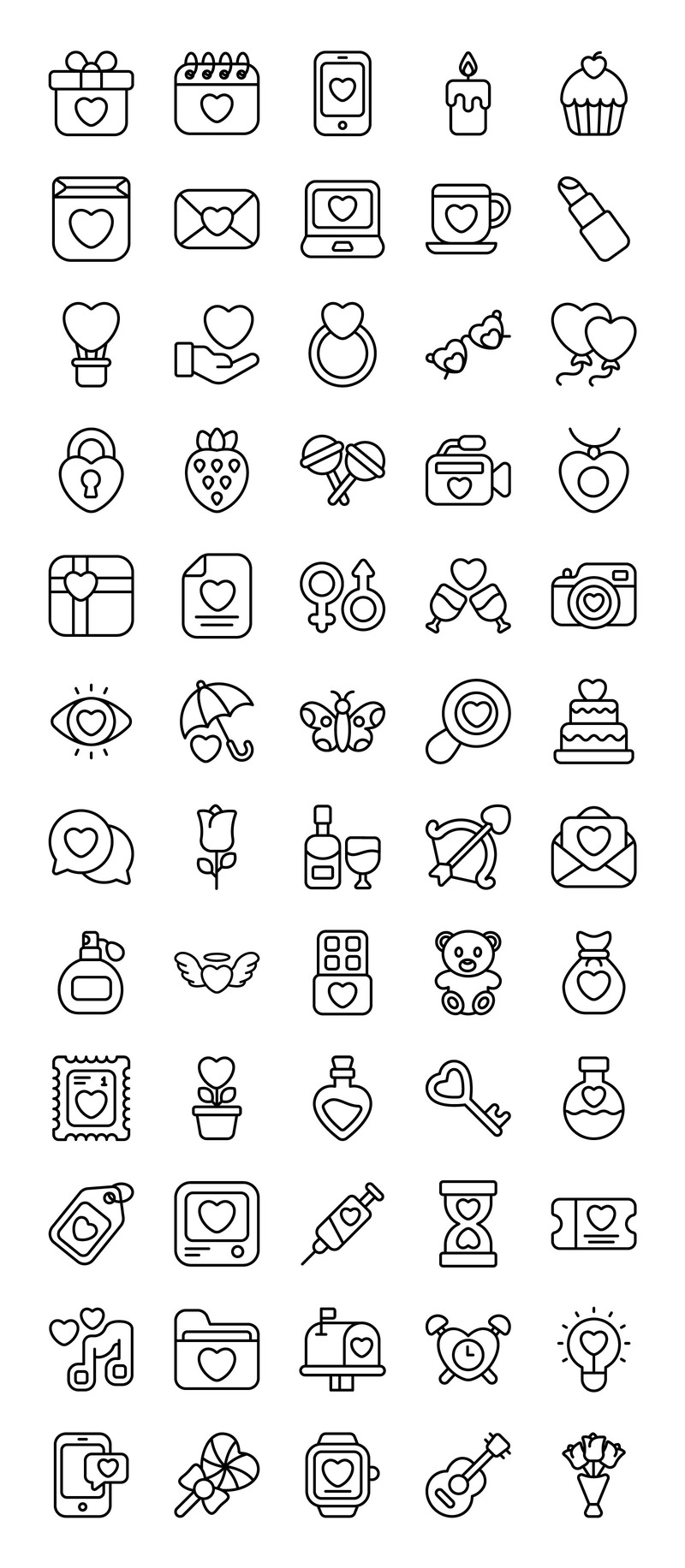 День Святого Валентина Плоские Векторные Иконки - Features Image 4